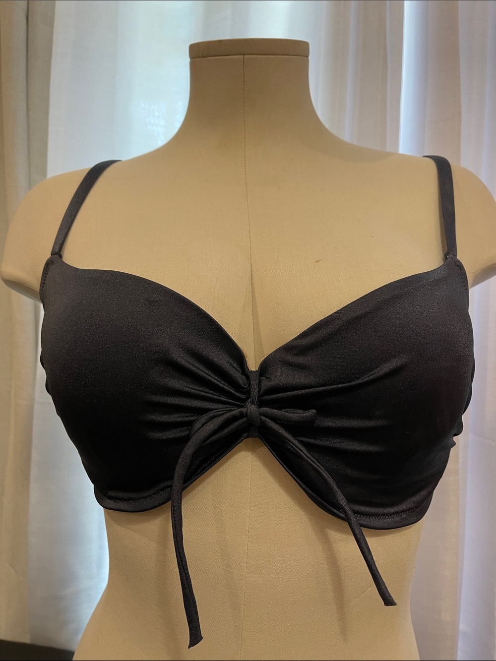 Women’s Slate Blue Tie-Front Bra Top